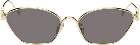 loewe gold anagram hexagonal cat-eye sunglasses